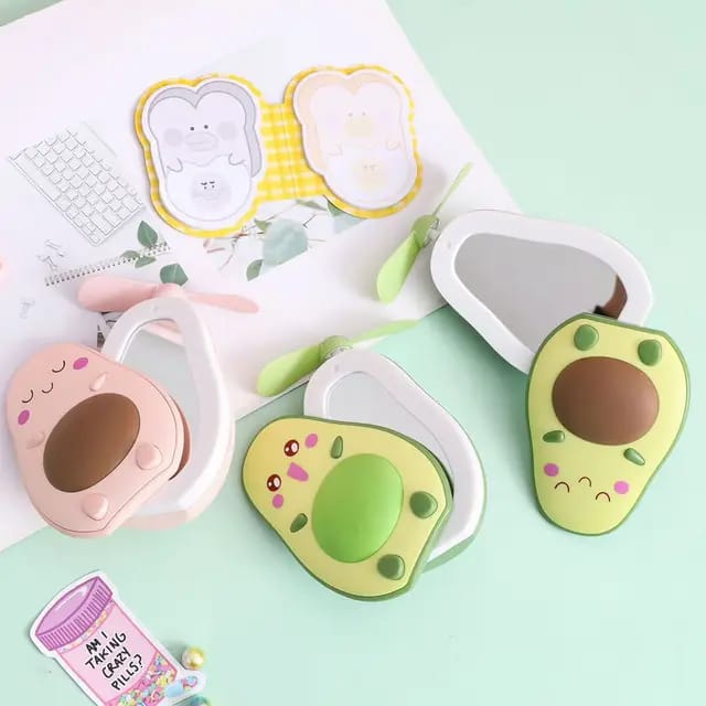 Avocado Mini Cooler Fan, Handheld Fan with Fill Light Mirror, USB Pocket Silent Small Fan, Mini Portable Pocket Fan, Cool Air Hand Held Travel Cooler Cooling Fan Avocado Mini Cooler Fan, Handheld Fan with Fill Light Mirror, USB Pocket Silent Small Fan, Mini Portable Pocket Fan, Cool Air Hand Held Travel Cooler Cooling Fan